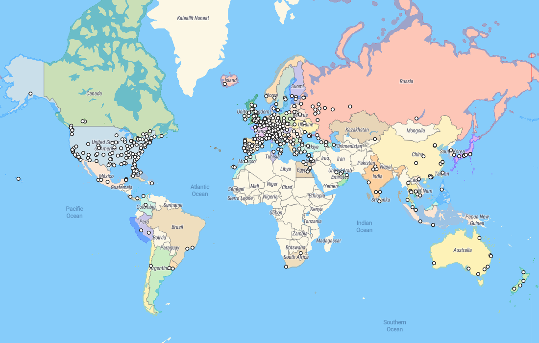 Visited cities map